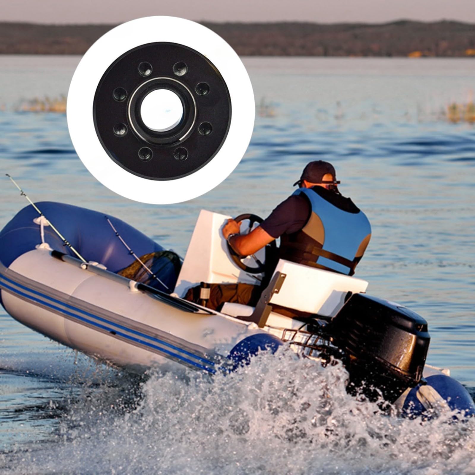 Copertura di sollevamento idraulico 63P-43821-29 in metallo nero di ricambio per motore fuoribordo, compatibile con 150HP F150 Series 2011-2017 per uso nautico