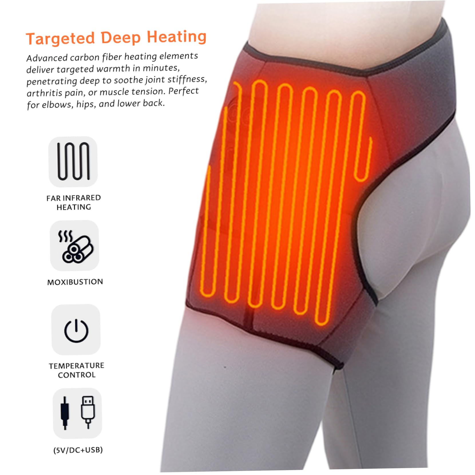 Masseur de hanche avec chauffage et massage Coussin chauffant réglable pour hanches Soulagement de la douleur apaisante pour masseur articulaire et musculaire, coussin, pour, avec chaleur, P