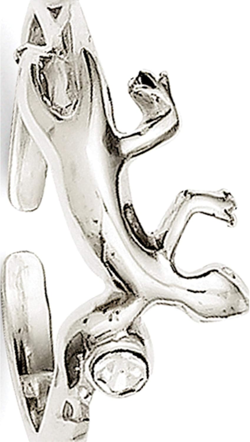 Sterling Silver Antiqued Lizard Cz Toe Ring - Jewelry By Sweet Pea