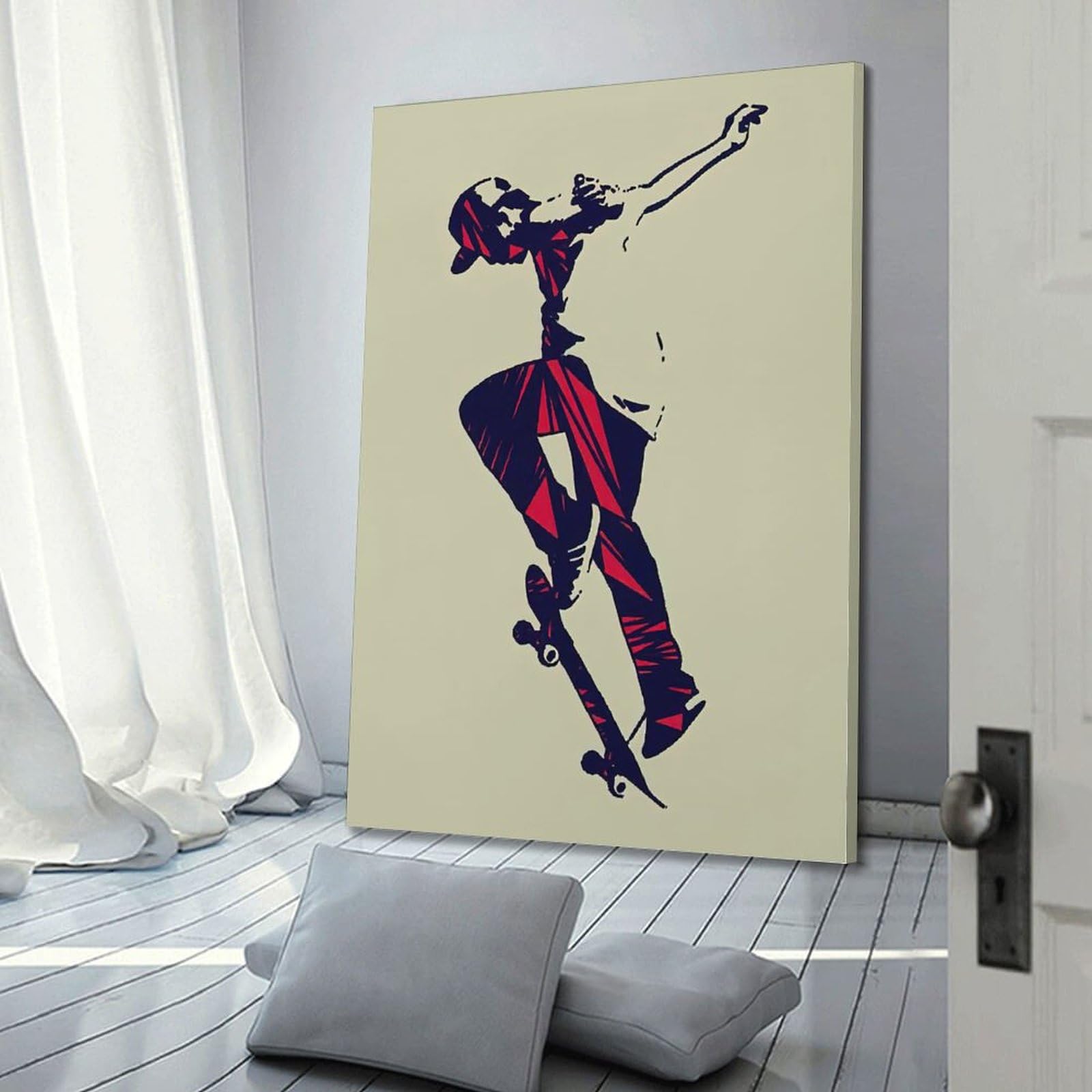 LNSIZH Poster sportivo, artistico, hip hop, skateboard, decorativo, su tela, poster decorativo da parete, poster moderno, per camera da letto, per camera da letto, 50 x 75 cm