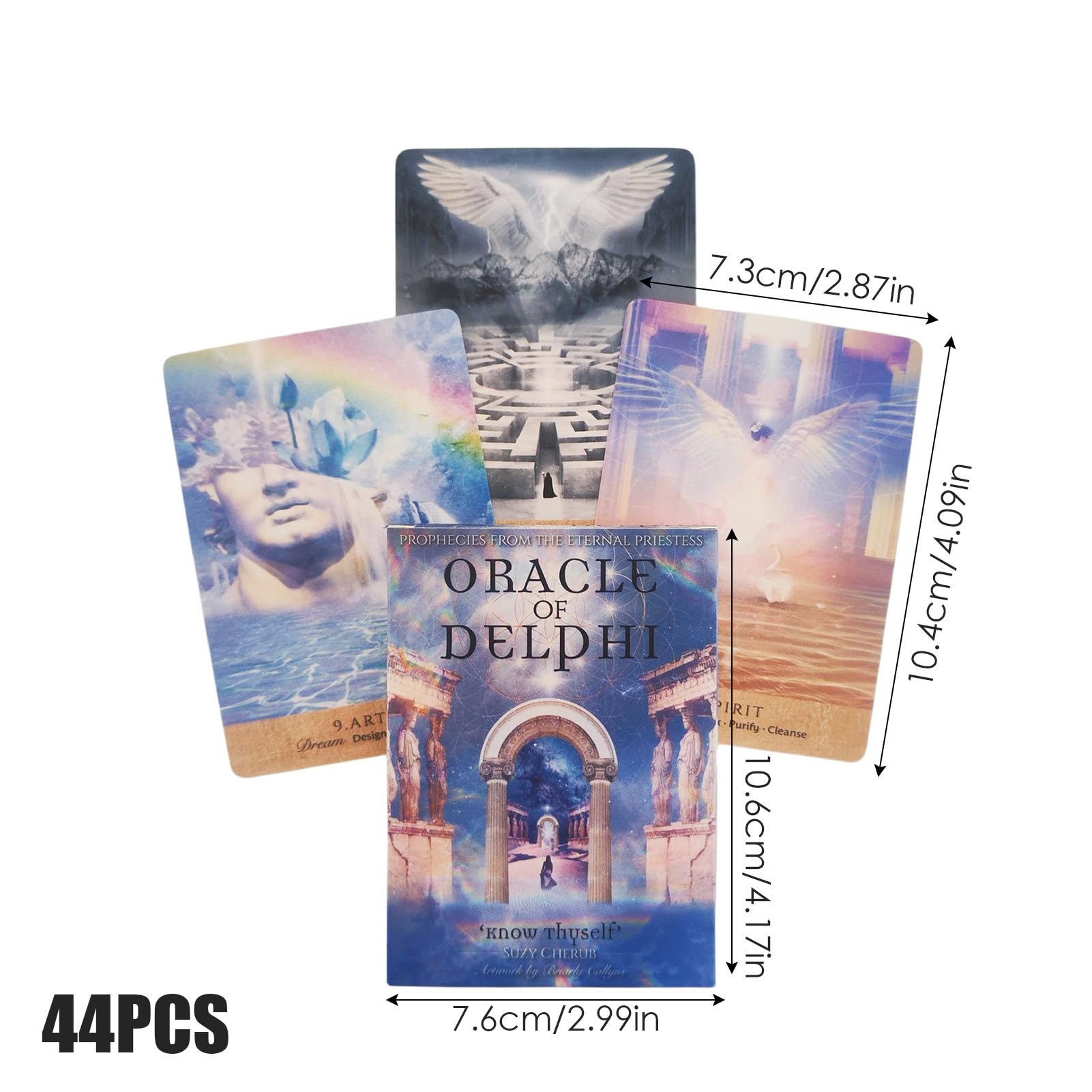 Tarot Oráculo De Delfos – 44 Cartas En Inglés Con Guía, Juego De Adivinación Místico, Ligero Y Portátil, Ideal Para Principiantes Y Expertos