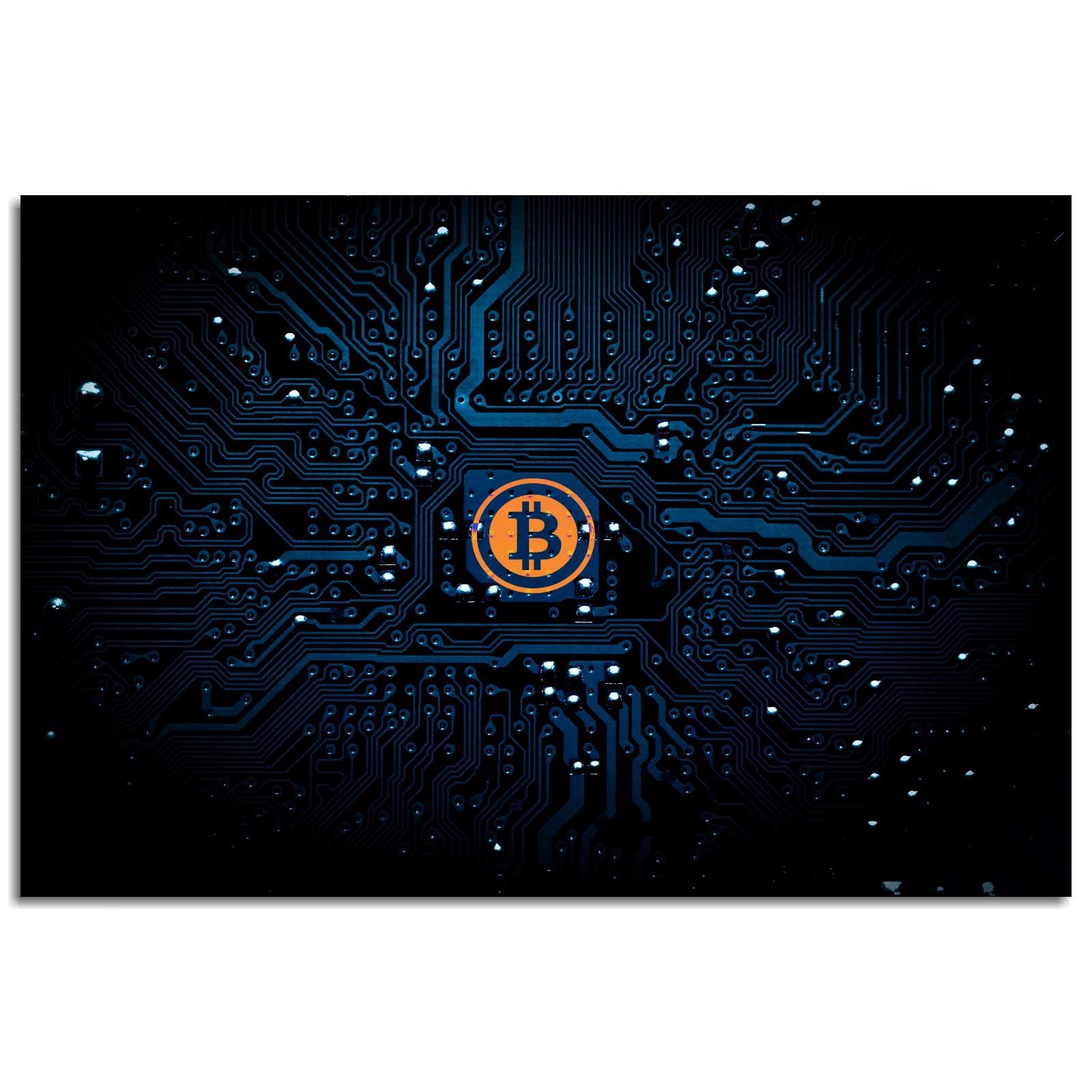 Bitcoin Wall Art Btc Impressão em tela pôster de criptomoeda para casa  conjunto de 1 decoração com moldura 76 x 50 cm | Amazon.com.br