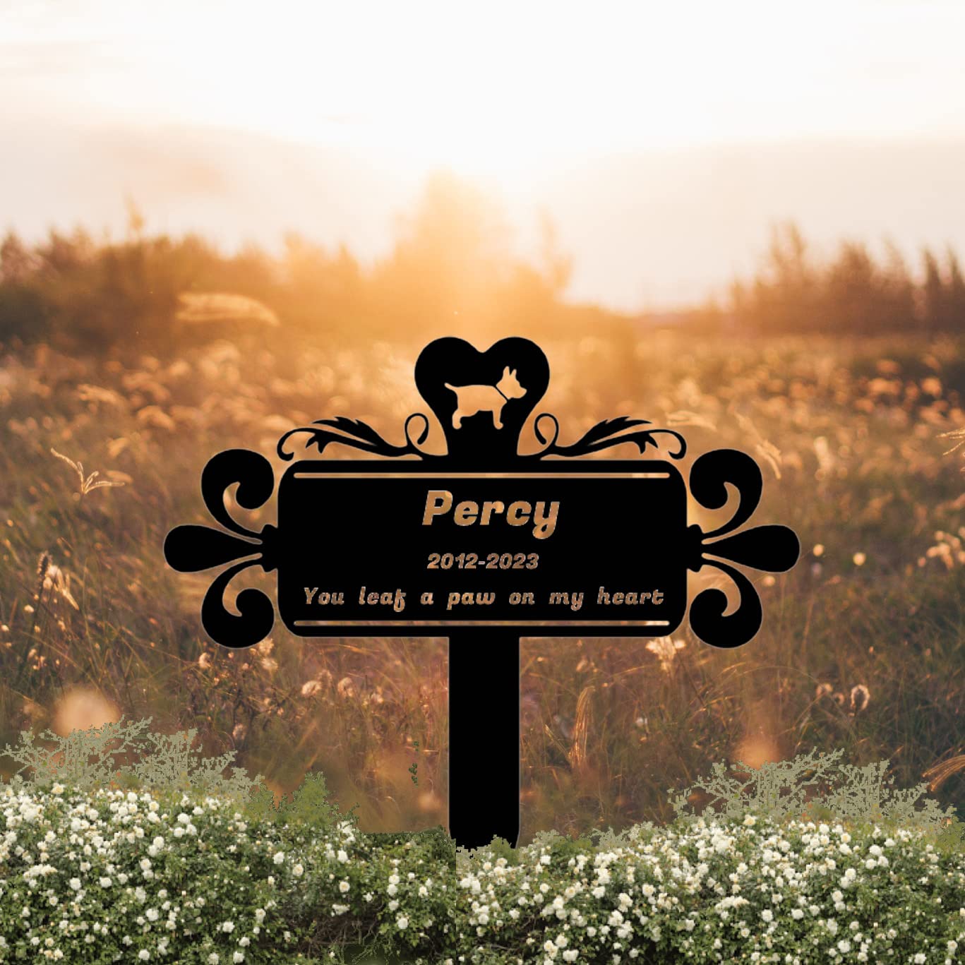 Custom Dog Memorial Grave Marker With Wings - Personalized Pet Loss Sign, Weather-Resistant Steel Stake, Multiple Sizes - View #11