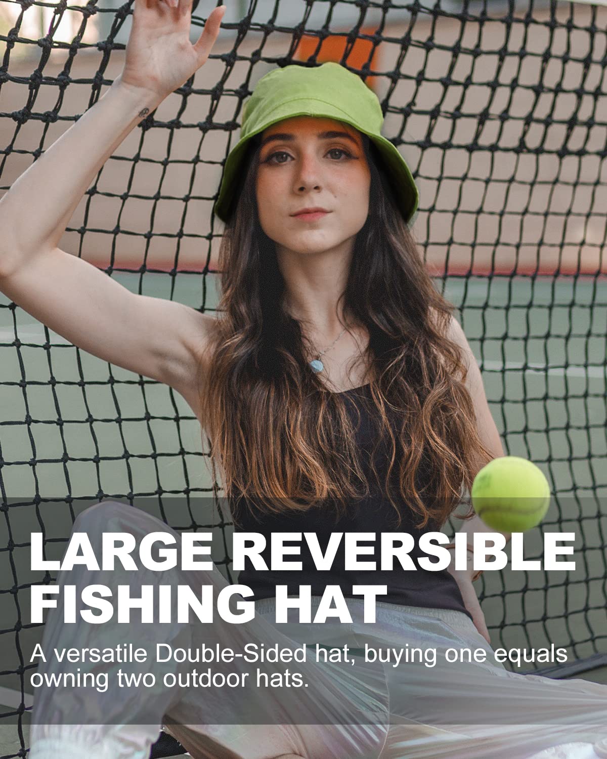Feng Shui， Sombreros para el Sol L/XL/XX-Large,Sombreros de Pesca Reversibles Grandes,Sombrero de Pescador con protección UV de Doble Cara para Golf, Senderismo al Aire Libre