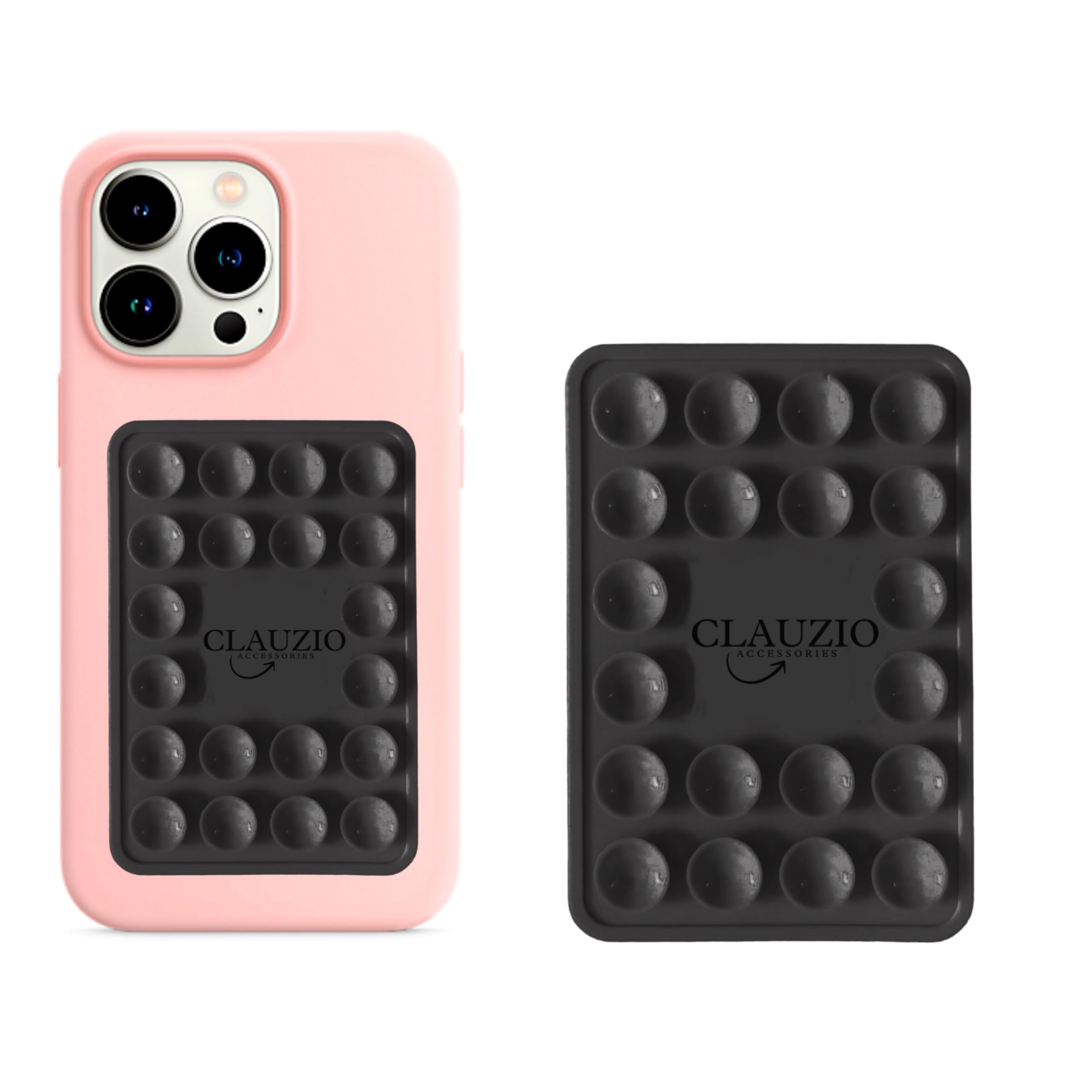 CLAUZIO Silicone Suction Phone Case for Mount, Phone Mount Suction Cup, Suction Cup Phone Case for Hands-Free Toy Mirror Shower Phone Holder, Videos, and Selfies Phone Accessory (Black) (B0D4F2B8MZ) Amazon Price History, Amazon Price Tracker