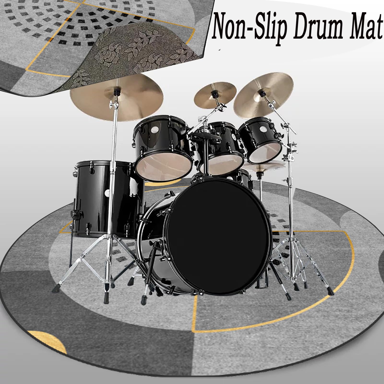 Battery Rug Bęben Elektroniczny Dywan Bateria 150 cm Maty Akustyczne Dywaniki Okrągłe Drum Dywan Bęben Maty Wodne na Instrumenty Muzyczne Antywibracyjne