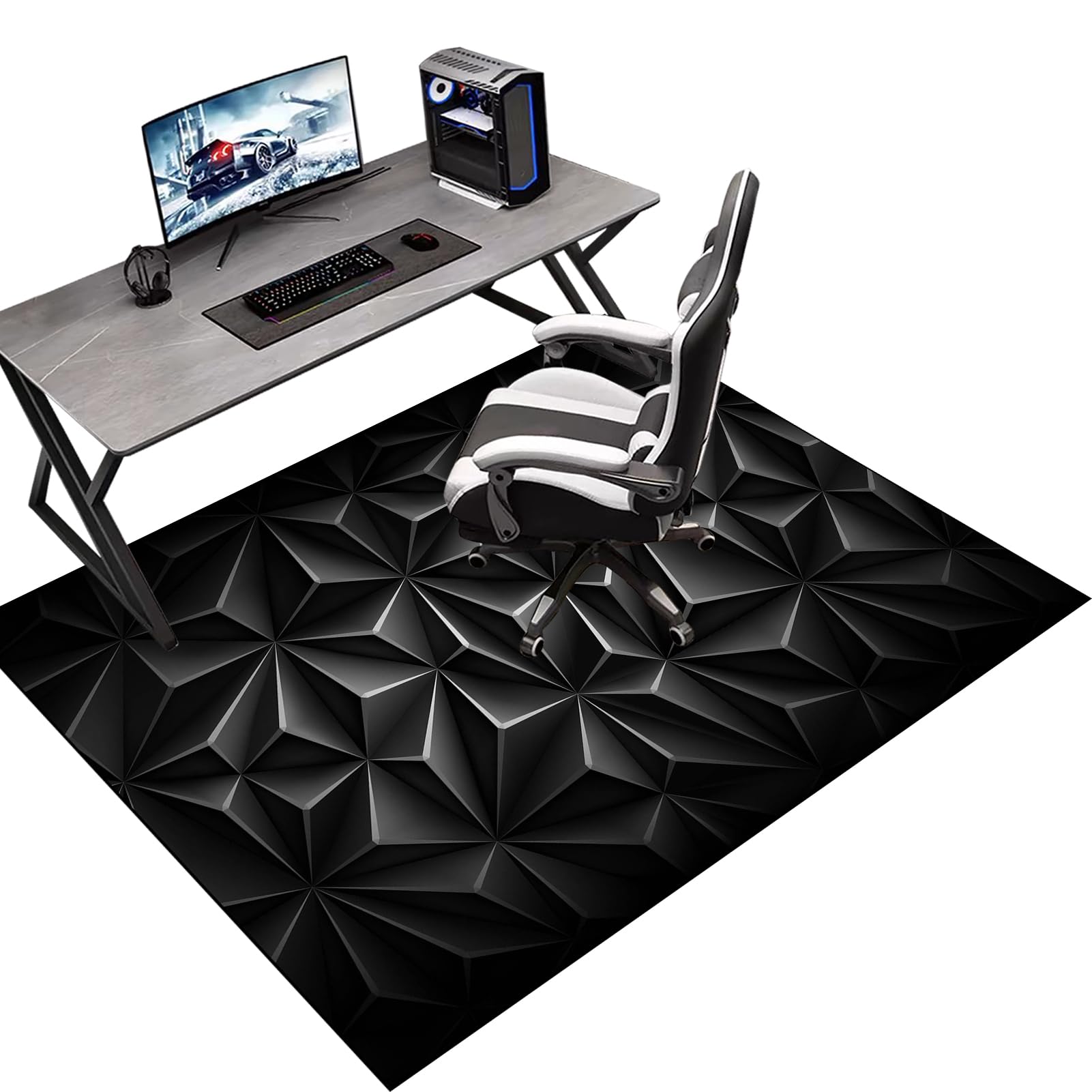 180 x 230 cm Gaming Chair Mat Non-Slip Protective, Office Carpet Protector Chair Mat, Floor Protector for Office Chair, Office Chair Mat for Hardwood Floor, Multi-Purpose Hard Floor Protection Mat โ image 1