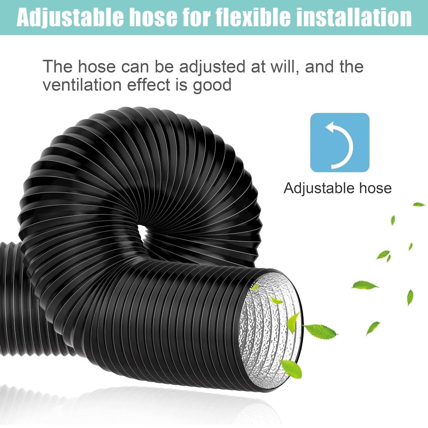 Manguera De Ventilación Tubo Flexible De Salida De Aire Aluminio PVC 2m