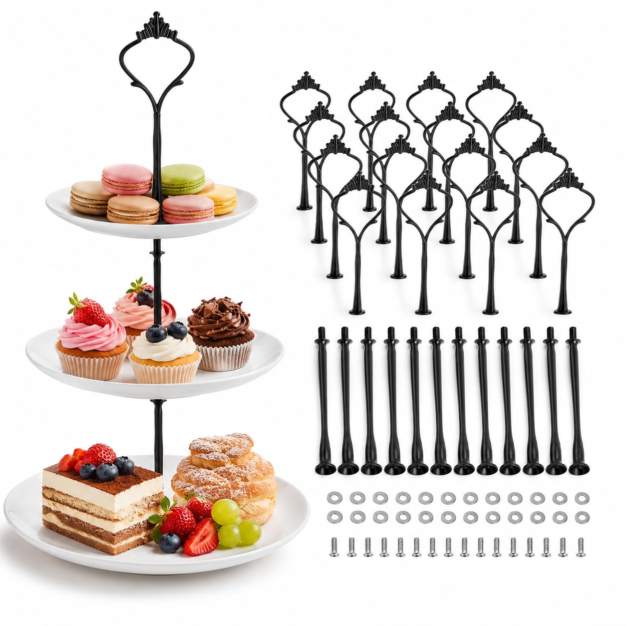 Accessoires de support pour assiette à fruits : fixations stables pour éviter les chutes de gâteaux