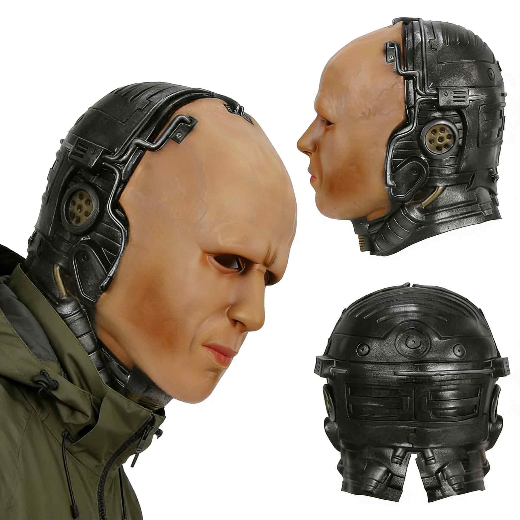 nezafly Robot Latex Mask Adult Alien Face Mutant Halloween Cosplay Props