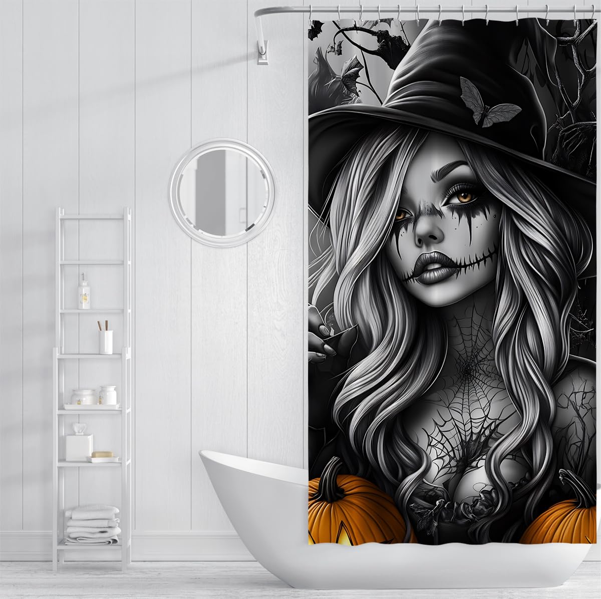 Gothic Halloween Duschvorhang Waterproof Fabric Badezimmer Deko 150x180cm