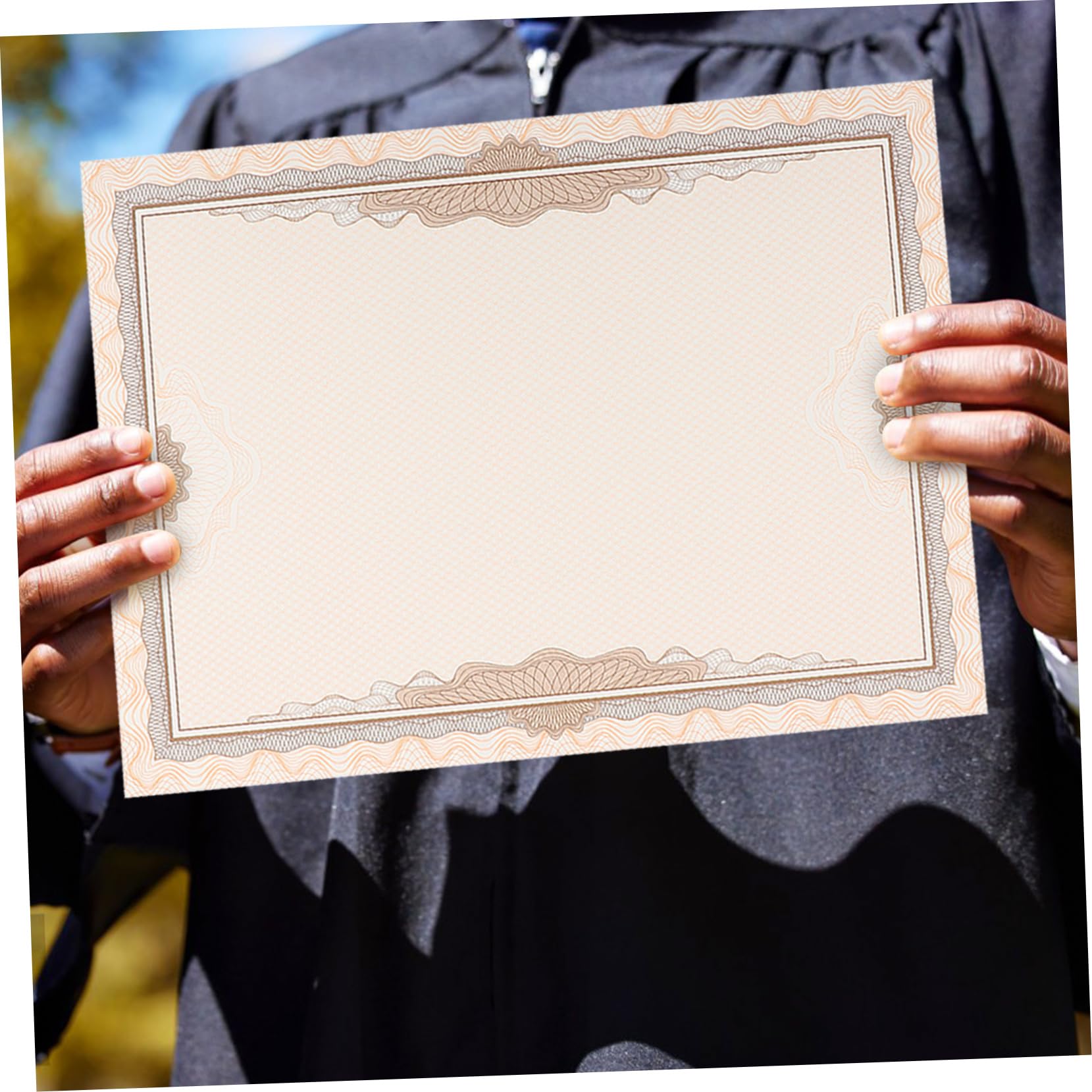 Artibetter 100 Feuilles Papier Certificat Vierge Imprimable pour Bureau ou Boutique Bordure Élégante