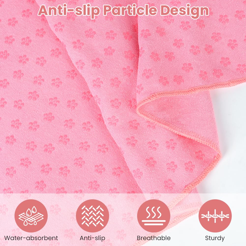 Fangehong Serviette De Tapis De Yoga Pour Bikram, Serviette Microfibre Absorbante Antidérapante Pliable Avec Sac De Voyage Pour Pilates