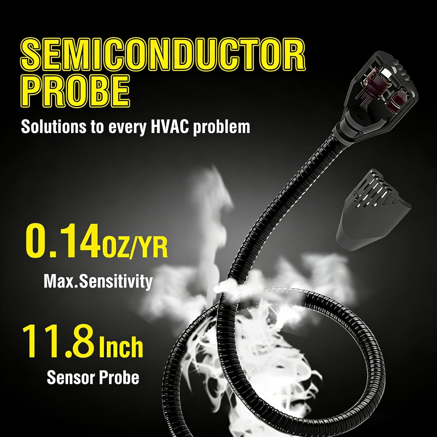 GL77A Halogen Refrigerant Leak Detector, High Sensitivity Freon Sniffer for HVAC Systems, Automotive AC, Refrigerators, Cold Storage, Works with R134a R410a R22, 0-1000PPM Range, 3s Fast Detection