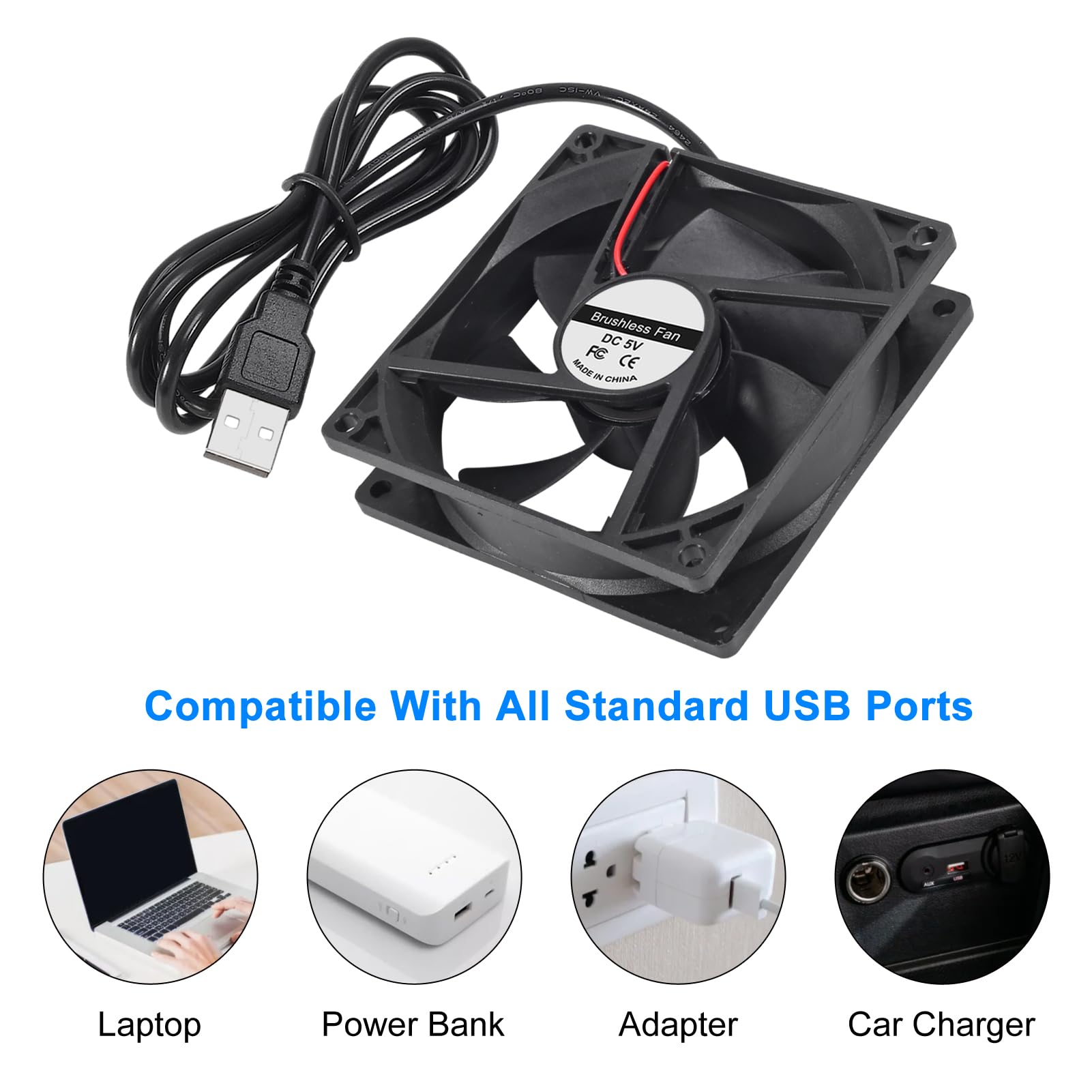 Amazon.co.jp: 9225ファン 90x90x25mm DC 5V 92mm x 25mm USB