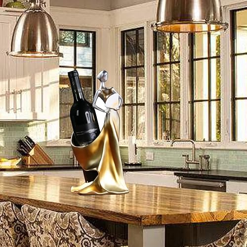 Miniatura 9 de Estante de vino, soporte decorativo para botellas de vino, soporte de vino para dama, soporte de vino individual, estantes de vino para encimera de