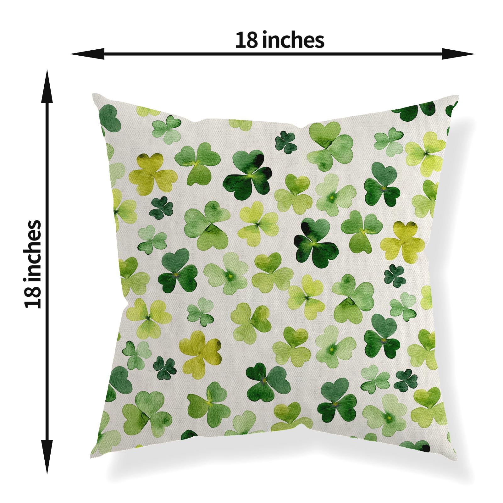 St. Patrick‘s Day Kissenbezüge Set – 4 Stück, 45,7x45,7 Cm, Mit Kleeblatt-Motiven, Polyester