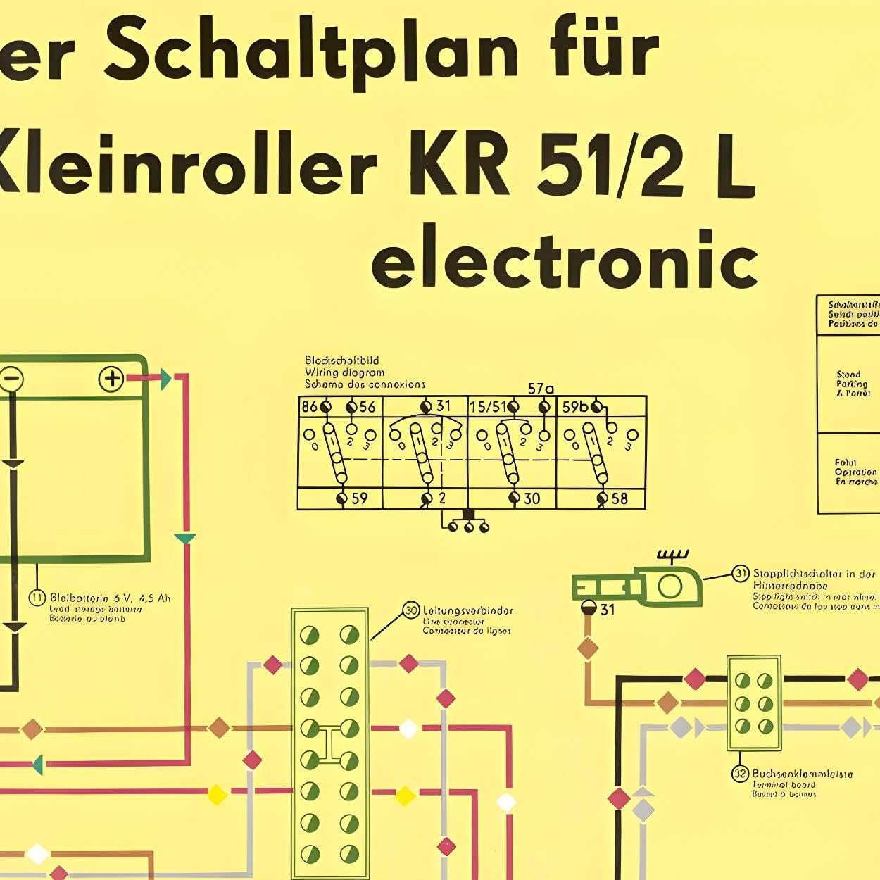 Schaltplan Farbposter (69x49cm) Schwalbe KR51/2L electronic (beidseitig  Glanzcello, schmutzabweisend) : Amazon.de: Sport & Freizeit