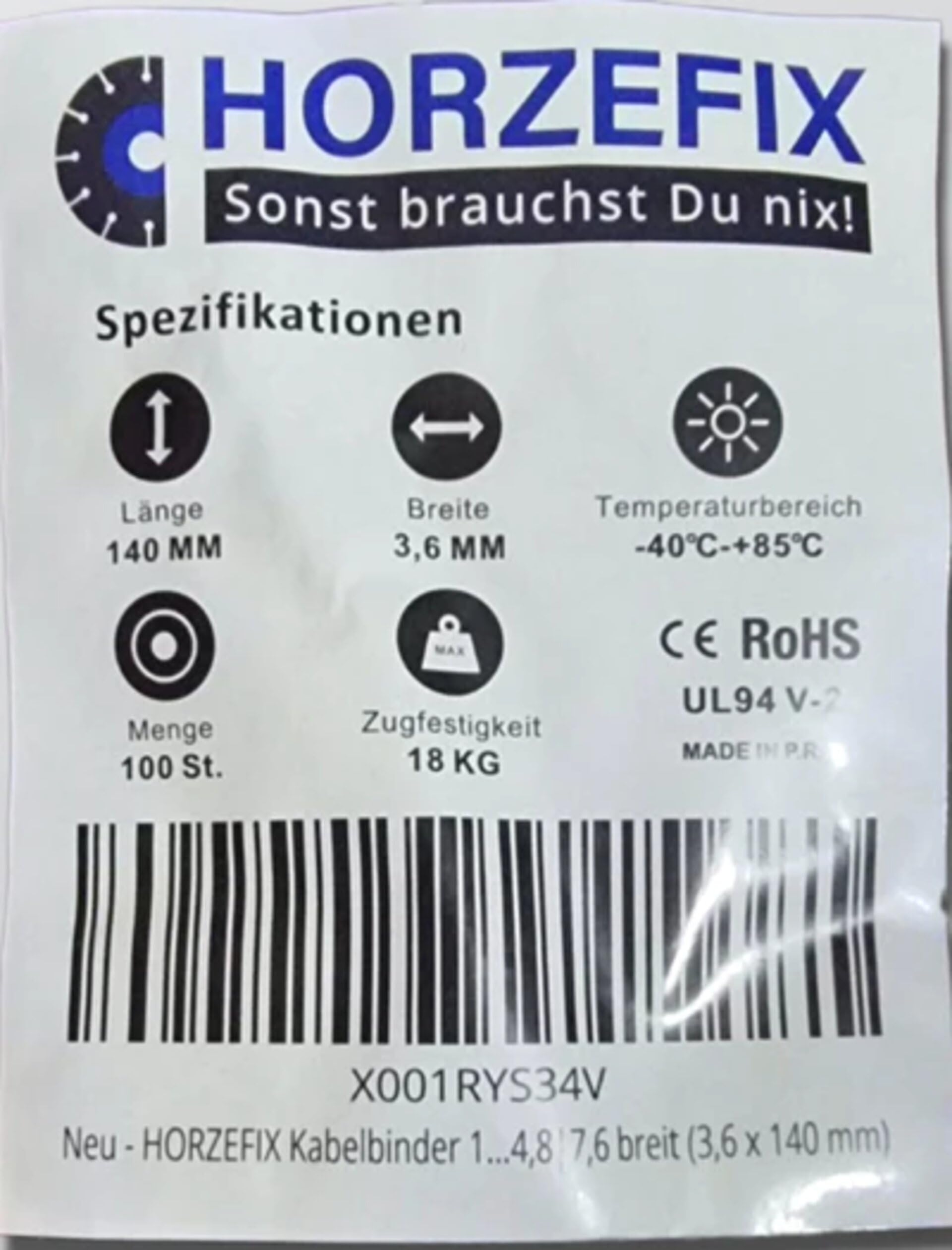 Wandhalter Ordnungsbox Kabelbinderset mit 5x 100 Stück in verschieden Farben (schwarz)