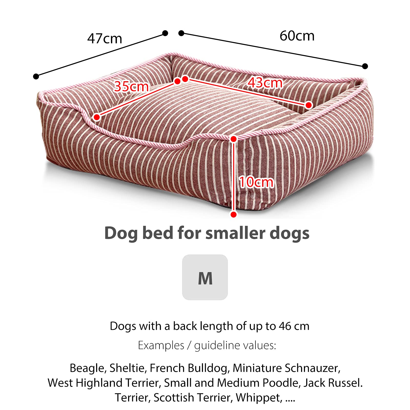 PETCUTE Haustierbett,Waschmaschinenfest Orthopädisches Hundebett Kleine Hunde,rutschfest,Hundebetten Hundekörbchen Hunde Katzenbett mit Abnehmbarem Waschbarem Bezug