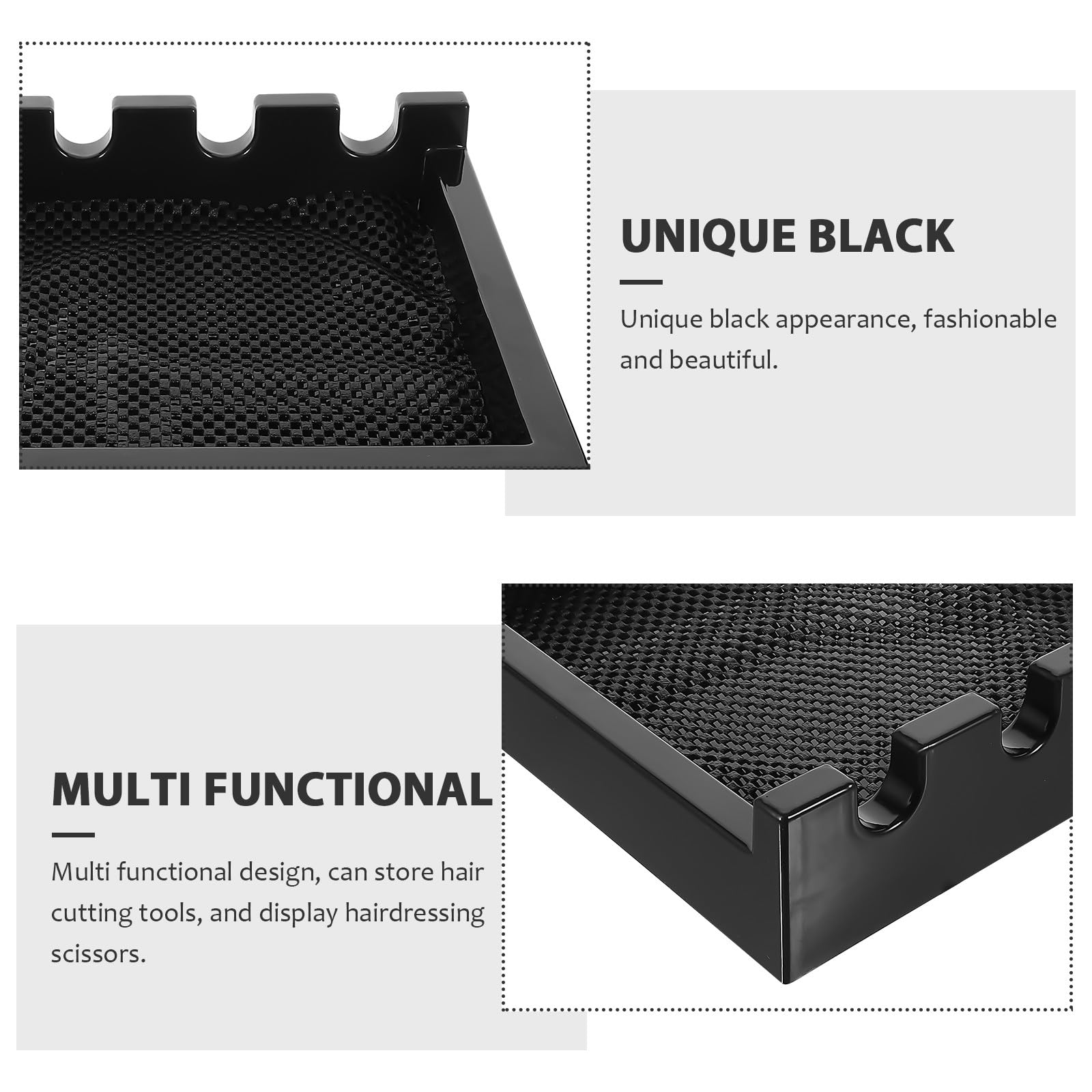 Soporte Organizador para Cortadora de Pelo para Barberías y Salones | Plástico Negro, Uso Profesional para Peluqueros, Ayuda a Guardar la Herramienta y Mantener el Área Ordenada