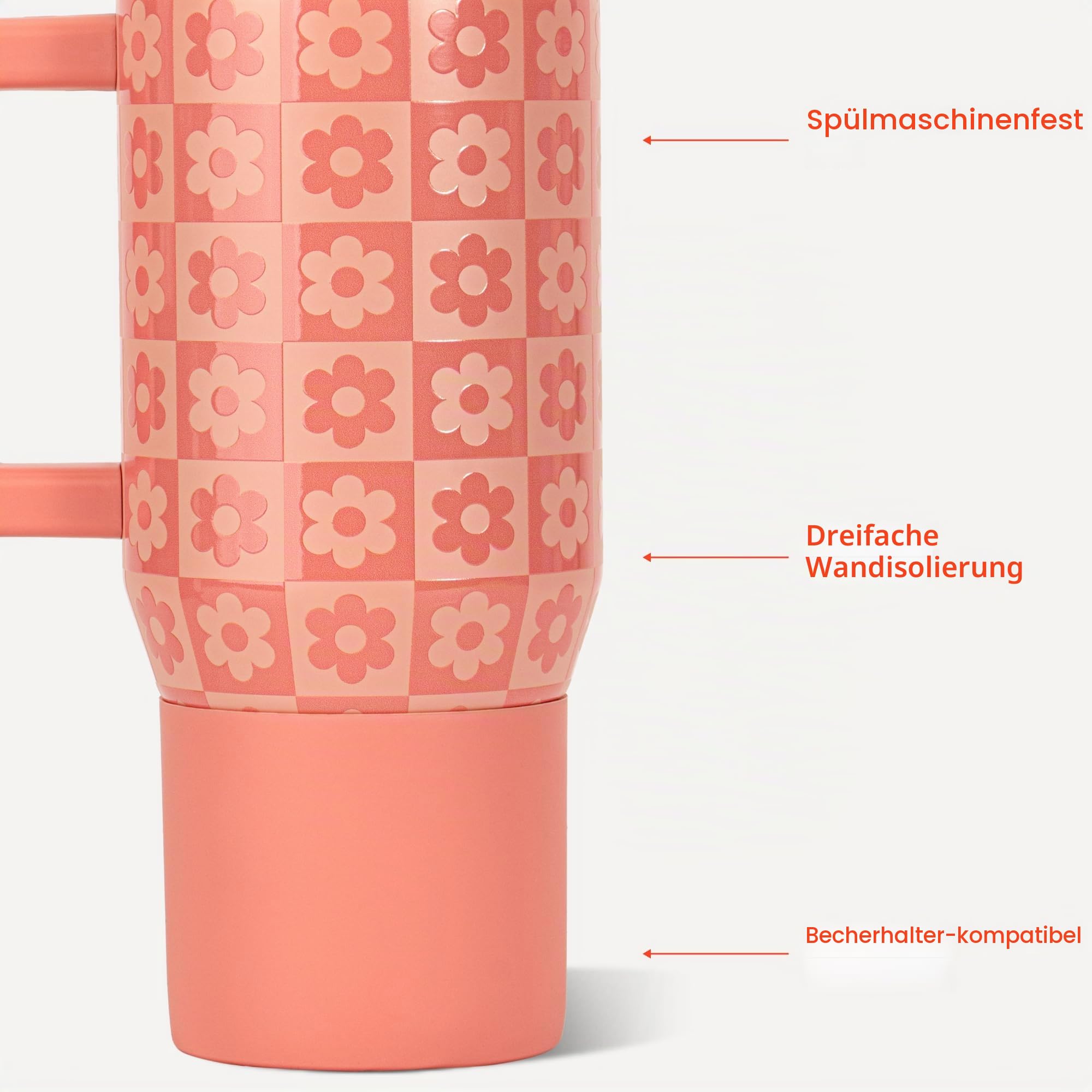 HydroJug Traveler Kids Isolierter Becher mit Griff, 567 g, Gänseblümchen