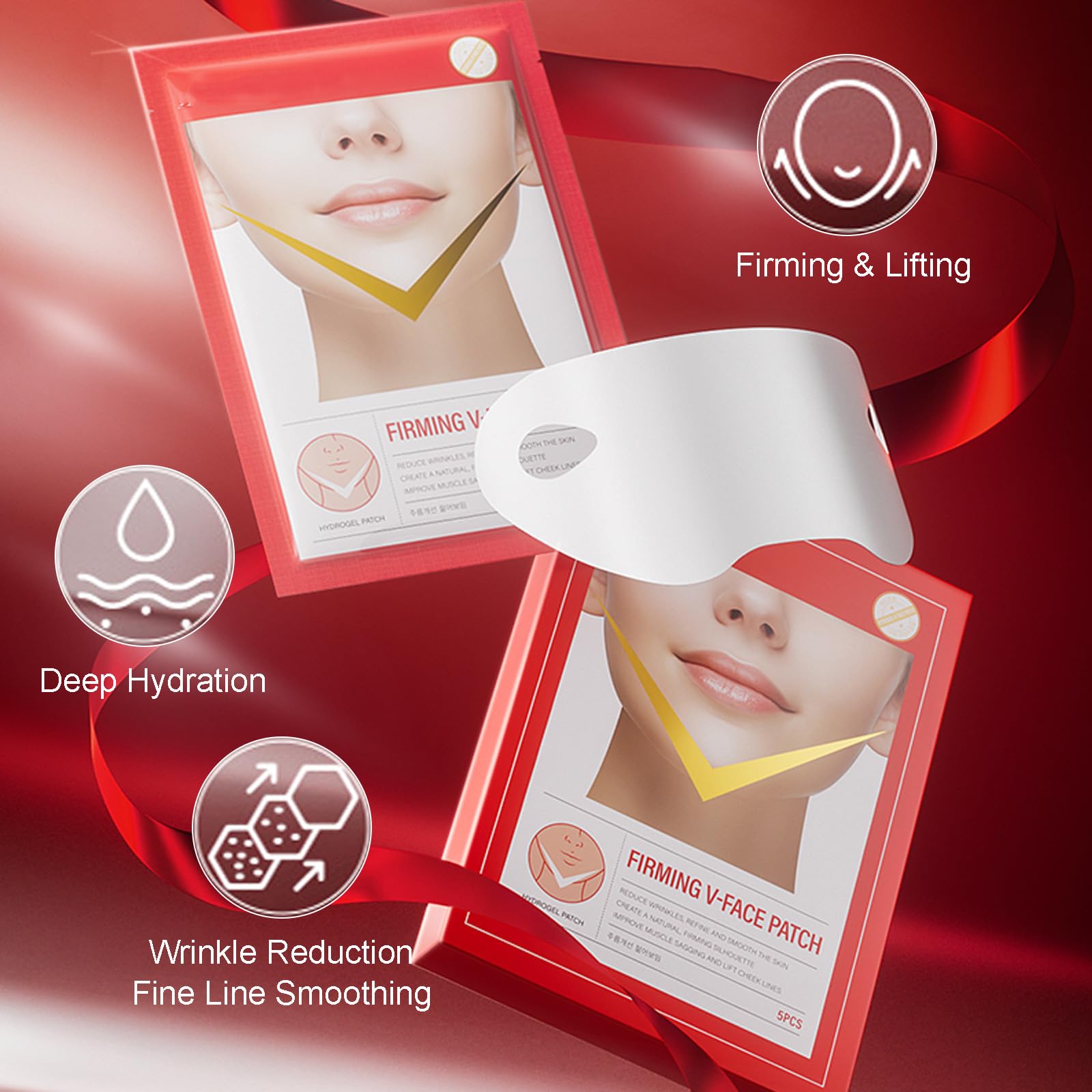 V-Line Lifting Mask, Chin Lift Face Mask, Skin Firming & Tightening, Double Chin & Jawline Lifting - Image 4