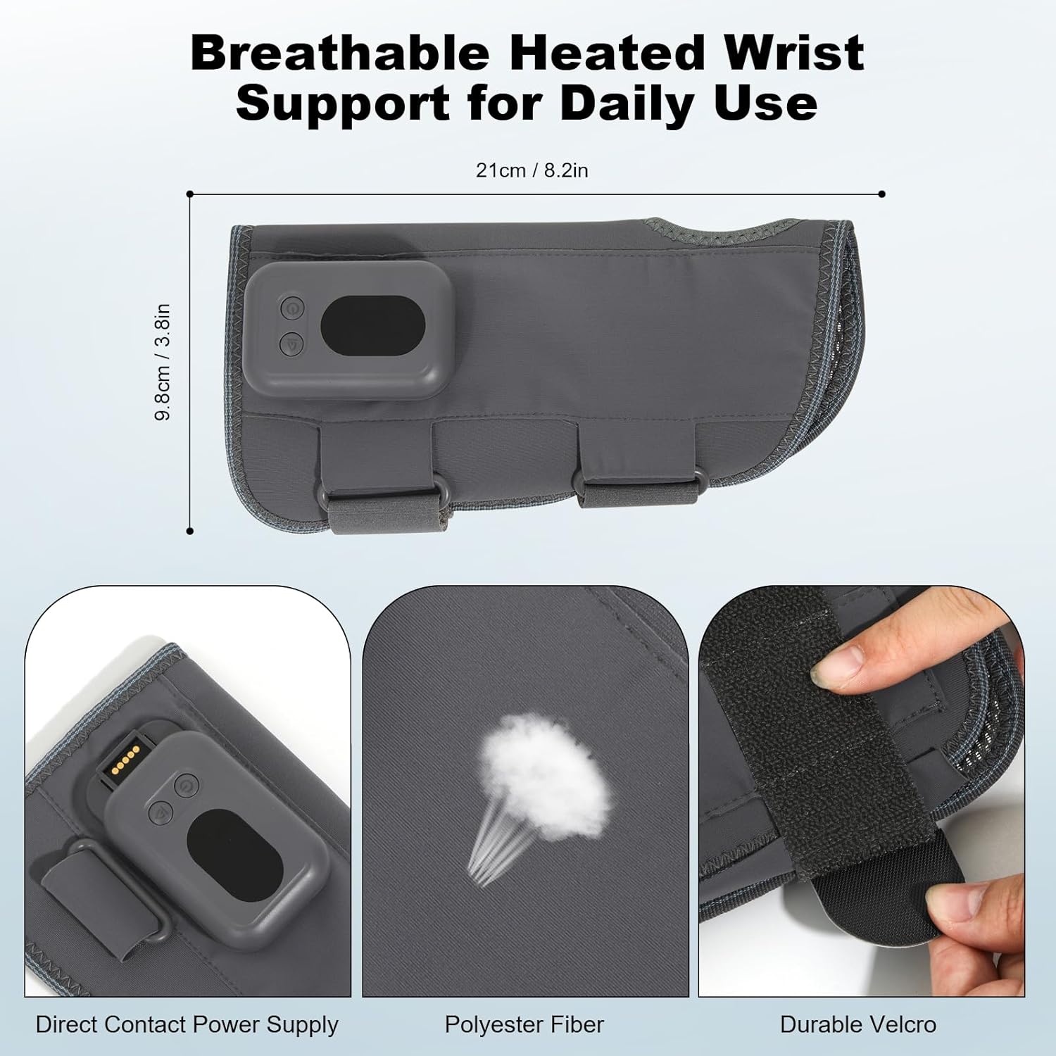 Red Light Therapy Wrist Brace, Infrared Right Hand Red Light Therapy Device with 660nm & 850nm Red Light for Arthritis, Carpal Tunnel, Tendonitis Relief Adjustable Fit, Removal & Rechargeable Control