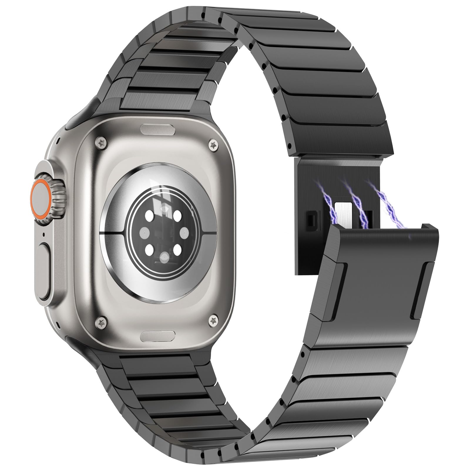 NewWays Magnetic Link Bracelet For Apple Watch Ultra 3 2 1 Band 49mm 46mm 45mm 44mm 42mm 41mm 40mm 38mm, Series 11 10 9 8 7 6 SE 5 4 3 iWatch Stainless Steel Bands Magnetic Closure