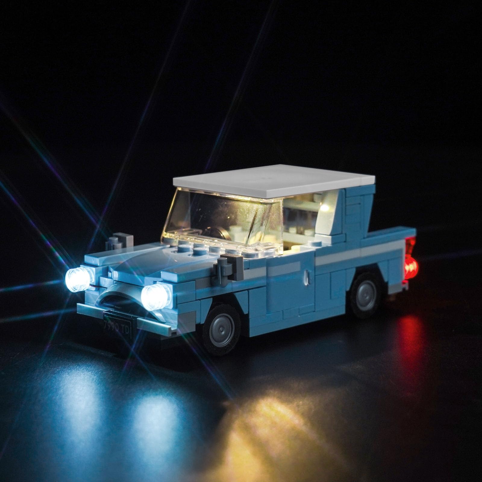 Led Light Set for Lego Flying Ford Anglia (No Lego), Decoration Lighting Set for 76424 Creative Toys, Blue, 10.5 cm x 15.5 cm x 3 cm