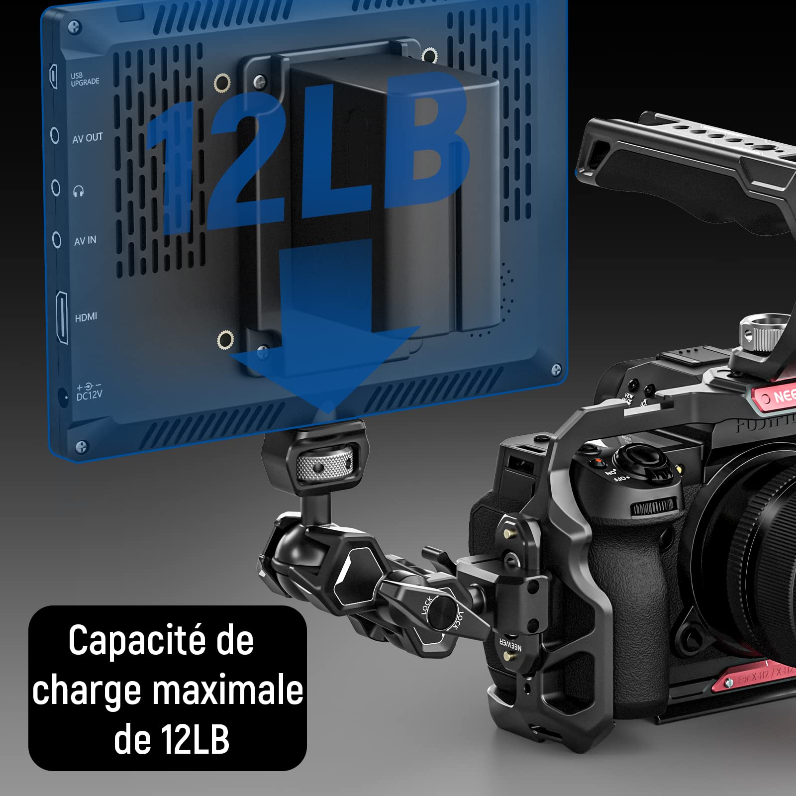 Bras Magique Articulé Neewer - Support Double Tête Sphérique Pour écrans Et Caméras