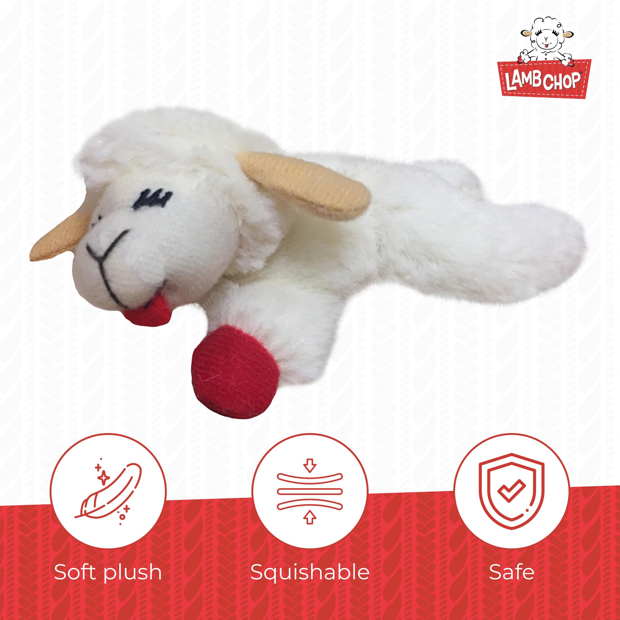 MULTIPET Lamb Chop zabawka dla kota, 10 cm, biała