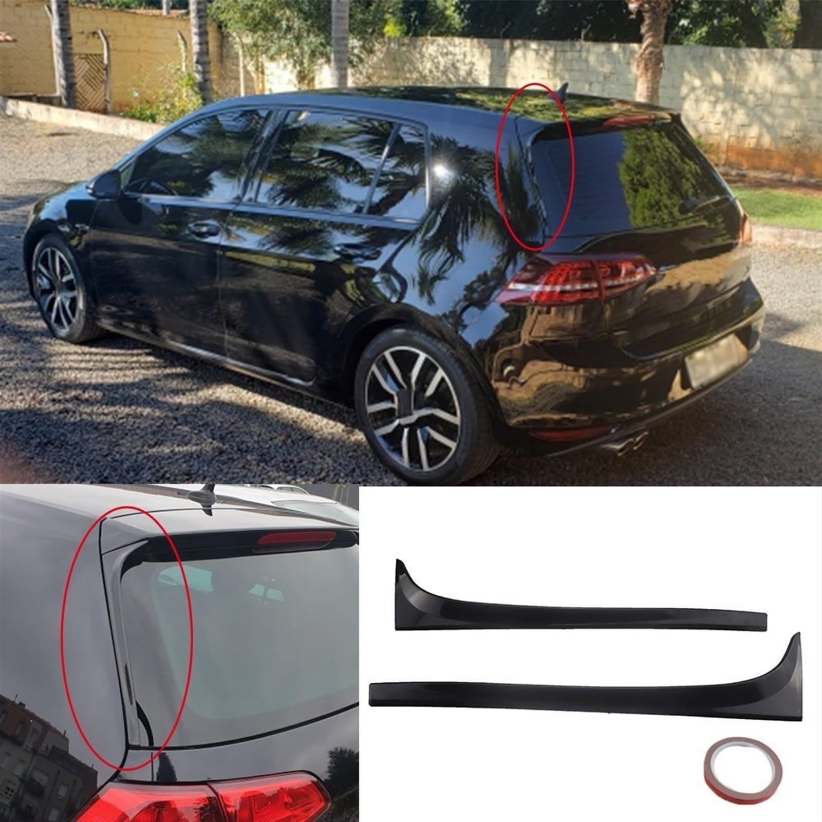 Premio 2 pz/set Lunotto posteriore Lato Spoiler Ala Labbro Della Copertura Trim Adesivo per VW per Golf 7 MK7 .5 R GTE GTD 20142018 Accessori Auto(Carbon texture)