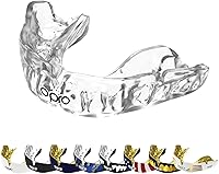 OPRO Instant Custom-Fit Mouthguard: Dentist-Designed for MMA, Boxing, Football, Rugby - Moldable UFC Mouth Guard with Case (Clear Adult)