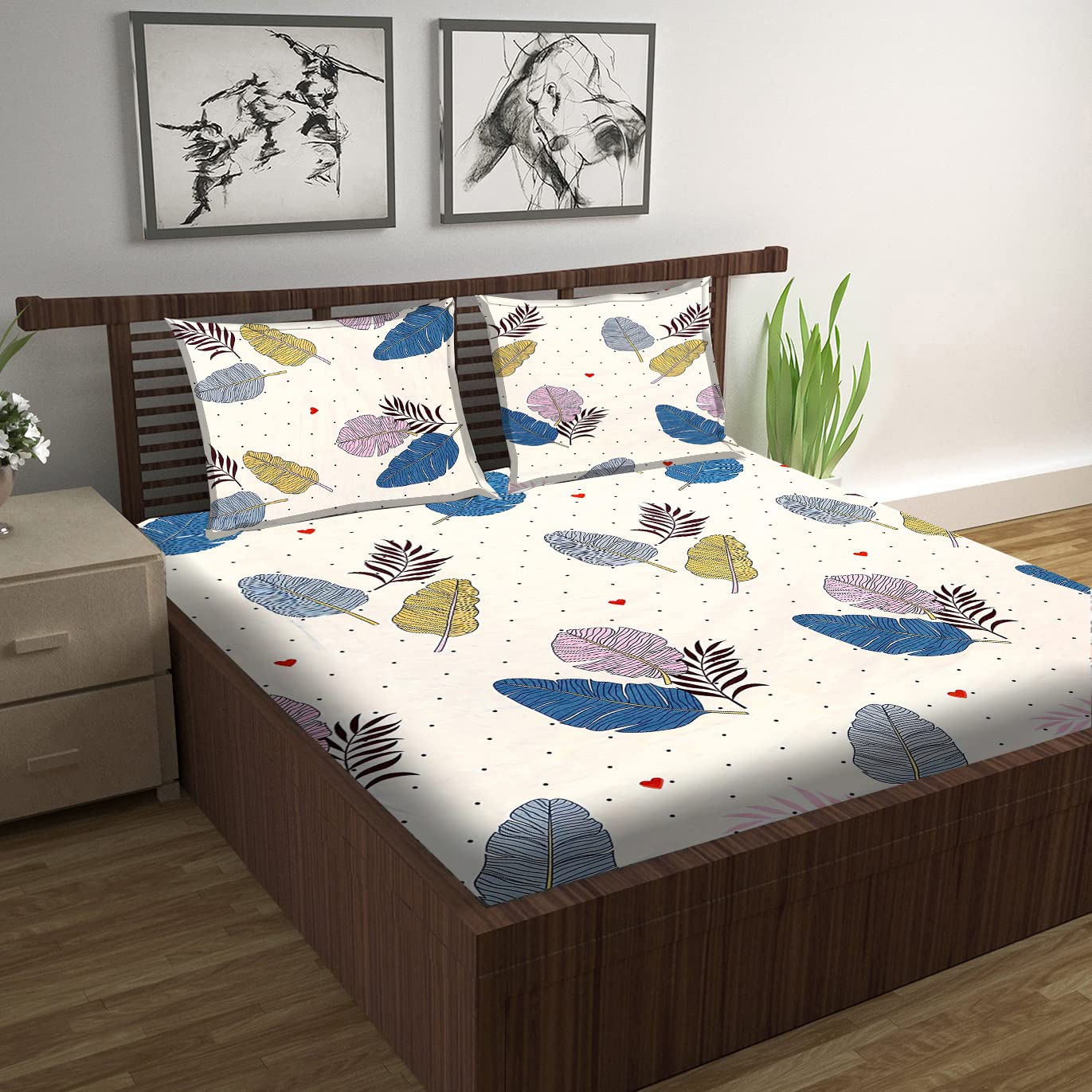 STARNSTYLE 144 TC Ezyption Cotton Double Bedsheet with 2 King Size Pillow Covers Soft Wrinkle Free Brethable Easy Care (90X90 Inches, 7 x 7.5 Feet Cream (B0C1CMVNY1) Amazon Price History, Amazon Price Tracker