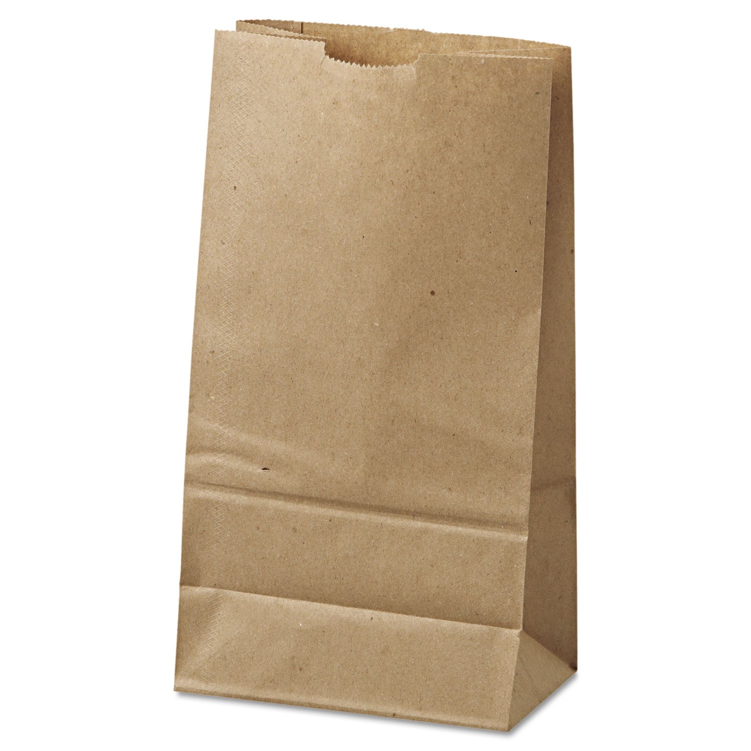 General GK6500 #6 Paper Grocery Bag, 35lb Kraft, Standard 6 x 3 5/8 x 11 1/16, (Case of 500 Bags)