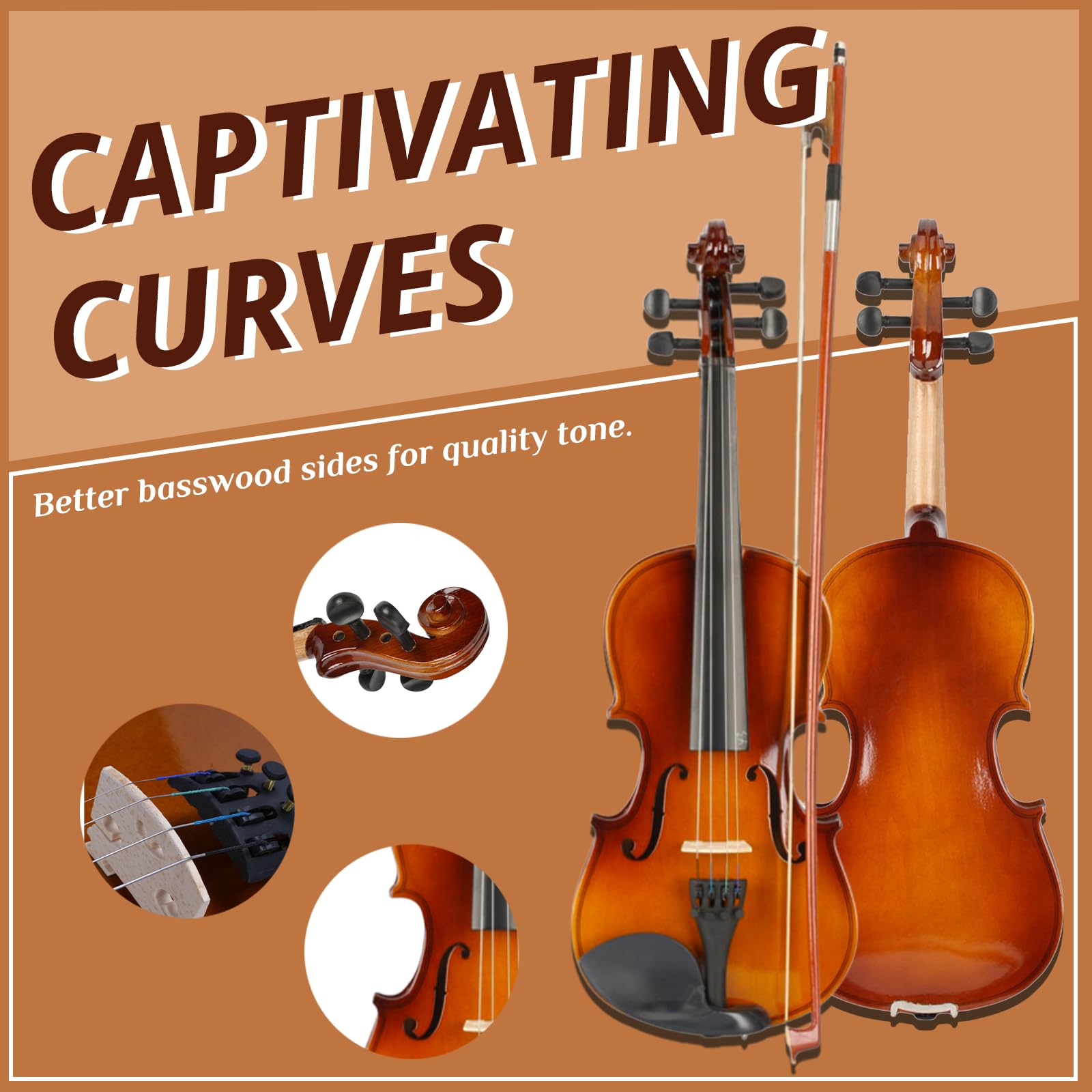 Amazon.com: Ktaxon 3/4 Violin for Beginners, Fiddle for Students