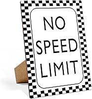 Vista 18 de Decoración de cumpleaños de coche de carreras, letrero de límite de velocidad, Fast One, decoración de fiesta de cumpleaños de coche de carreras