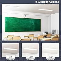 Vista 3 de LUXRITE Panel retroiluminado LED empotrable de 6 x 4 pies, 4CCT seleccionable a color 3000K 3500K 4000K 5000K, potencia seleccionable 18W/28W/40W