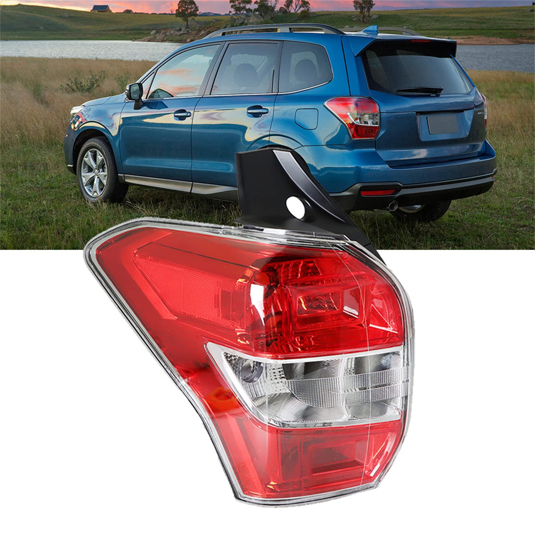 WFLNHB Left Side Tail Light Assembly Replacement for Subaru Forester 2014-2016 Driver Side Rear Brake Lamp 84912SG051 SU2818105