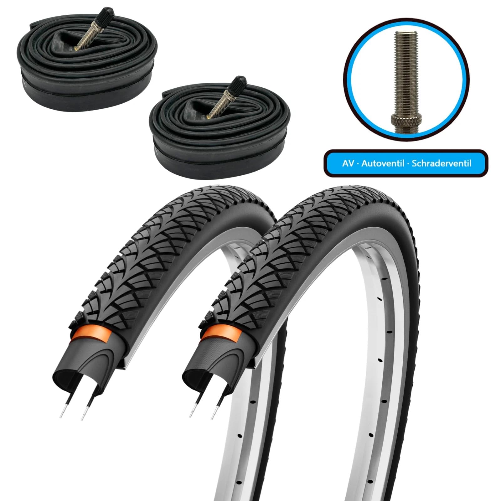F24Tyre 2er Set Fahrradreifen 28x1,75 Zoll 47-622 700x45c Pannenschutz