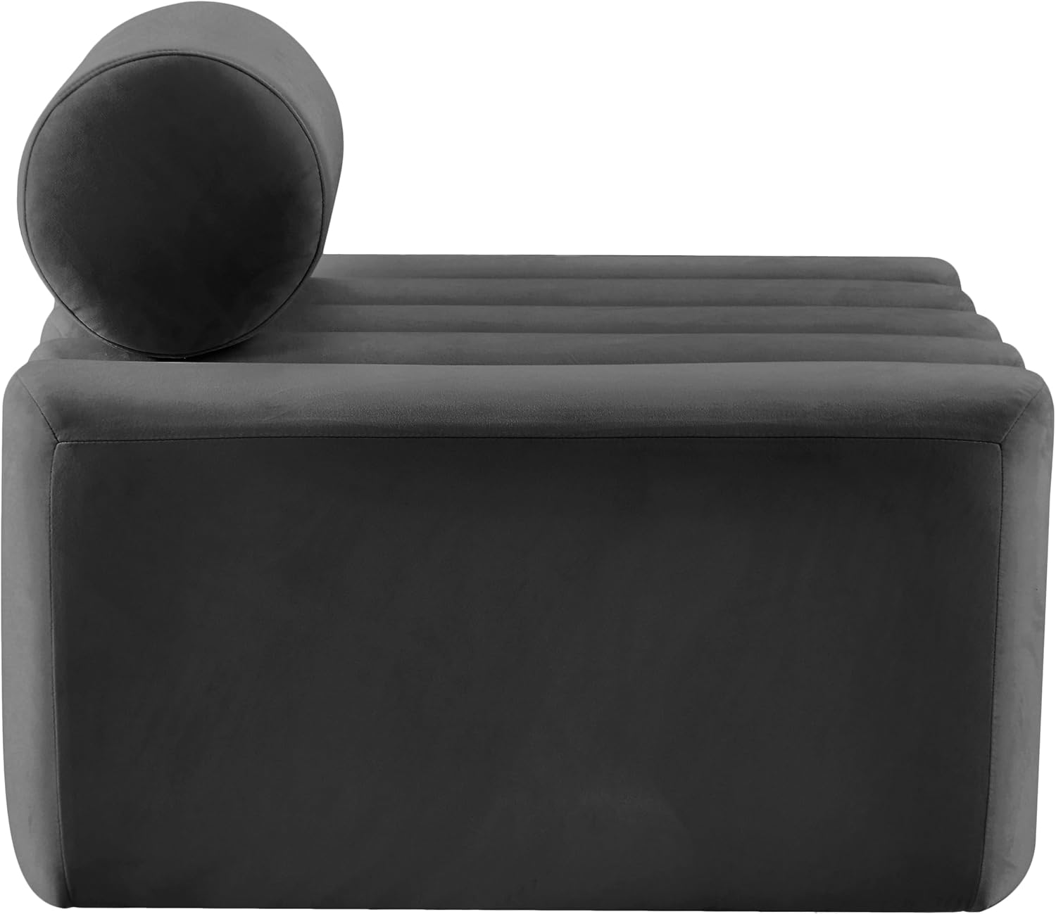 Meridian Furniture 647Grey-C Melody Collection Modern | Contemporary Velvet Upholstered Chair with Deep Channel Tufting