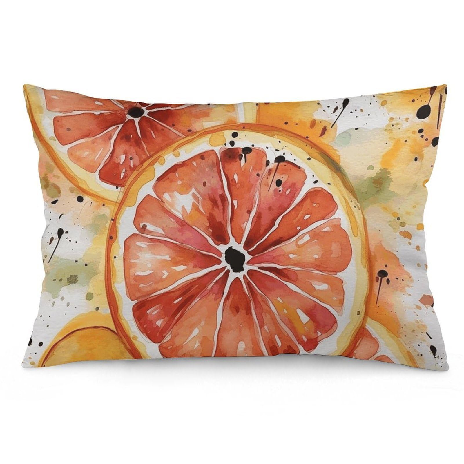 2 Pack Pillow Cases for Hair and Skin, Soft Breathable Pillow Case Covers with Hidden Zipper, Watercolor Orange Slice Pillowcase 16 "x24 Pillow Covers for Sleeping Gift