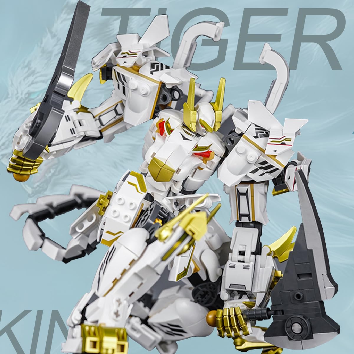 Amazon.co.jp: DAHONPA ホワイトタイガー 変形メカビルディング