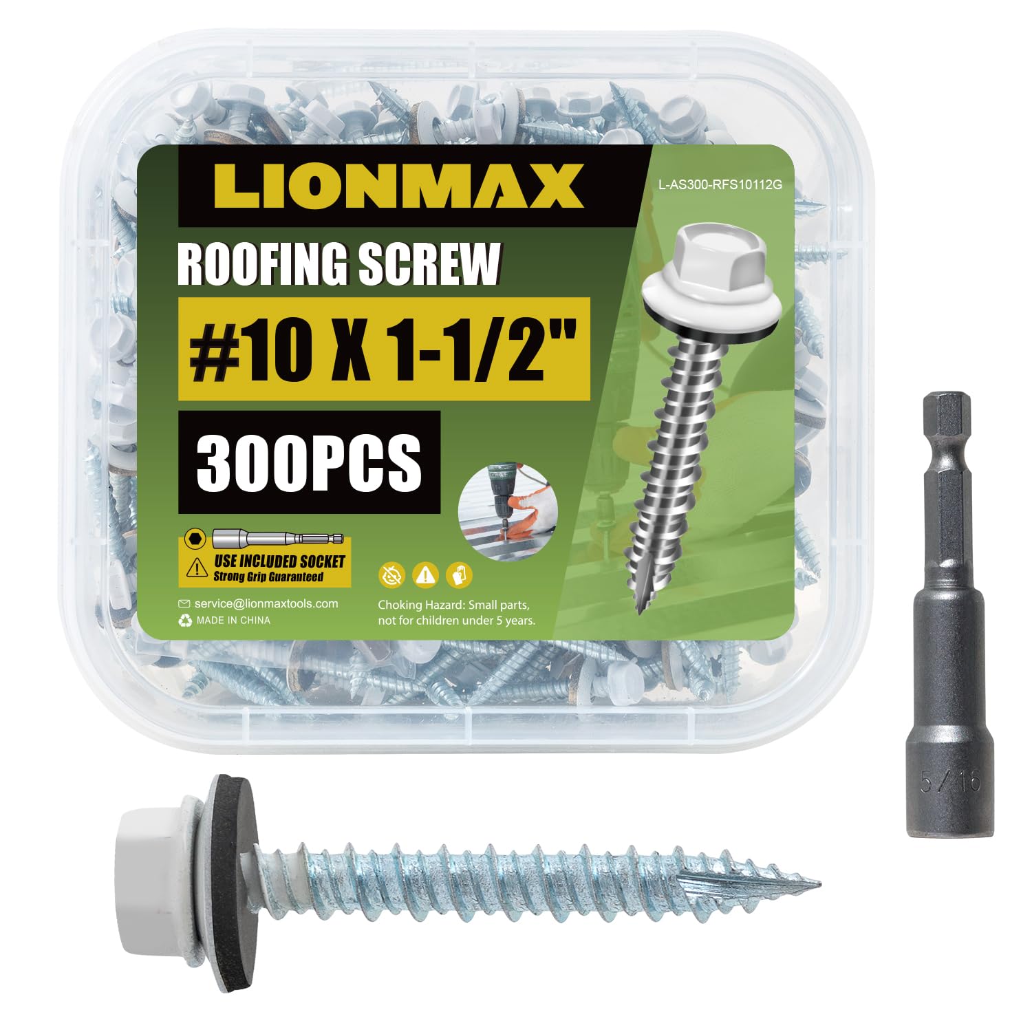 LIONMAX Metal Roofing Screws - Rustproof & Durable -11