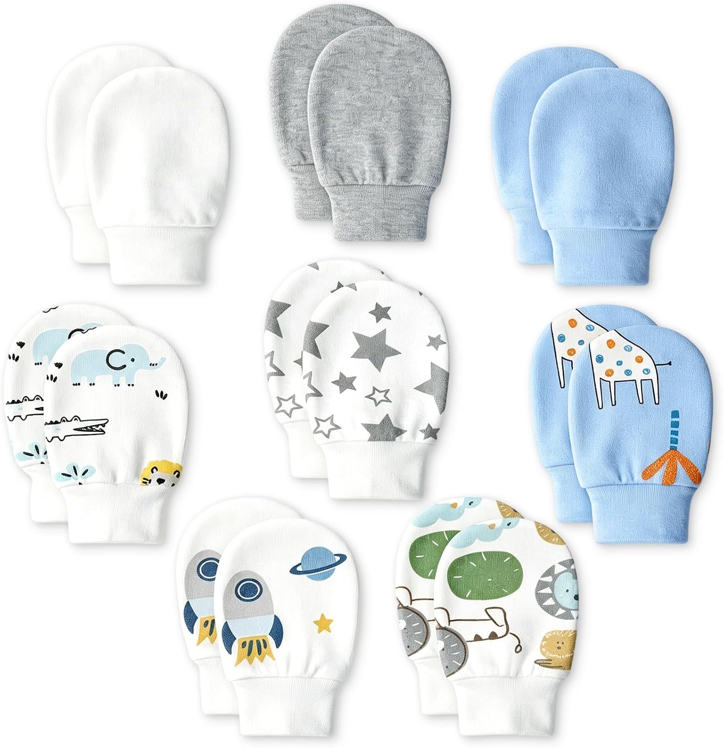 8 Pairs Baby Mittens No Scratch, Cotton Newborn Gloves Infant Mittens for 0-6 months