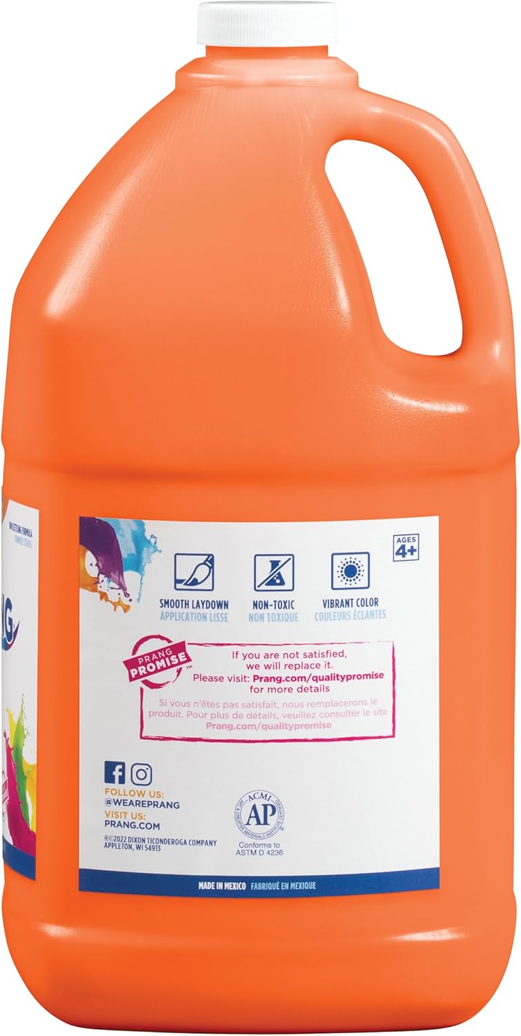 Prang Ready-to-Use Tempera Paint, Orange, 1 Gal., 1 Count