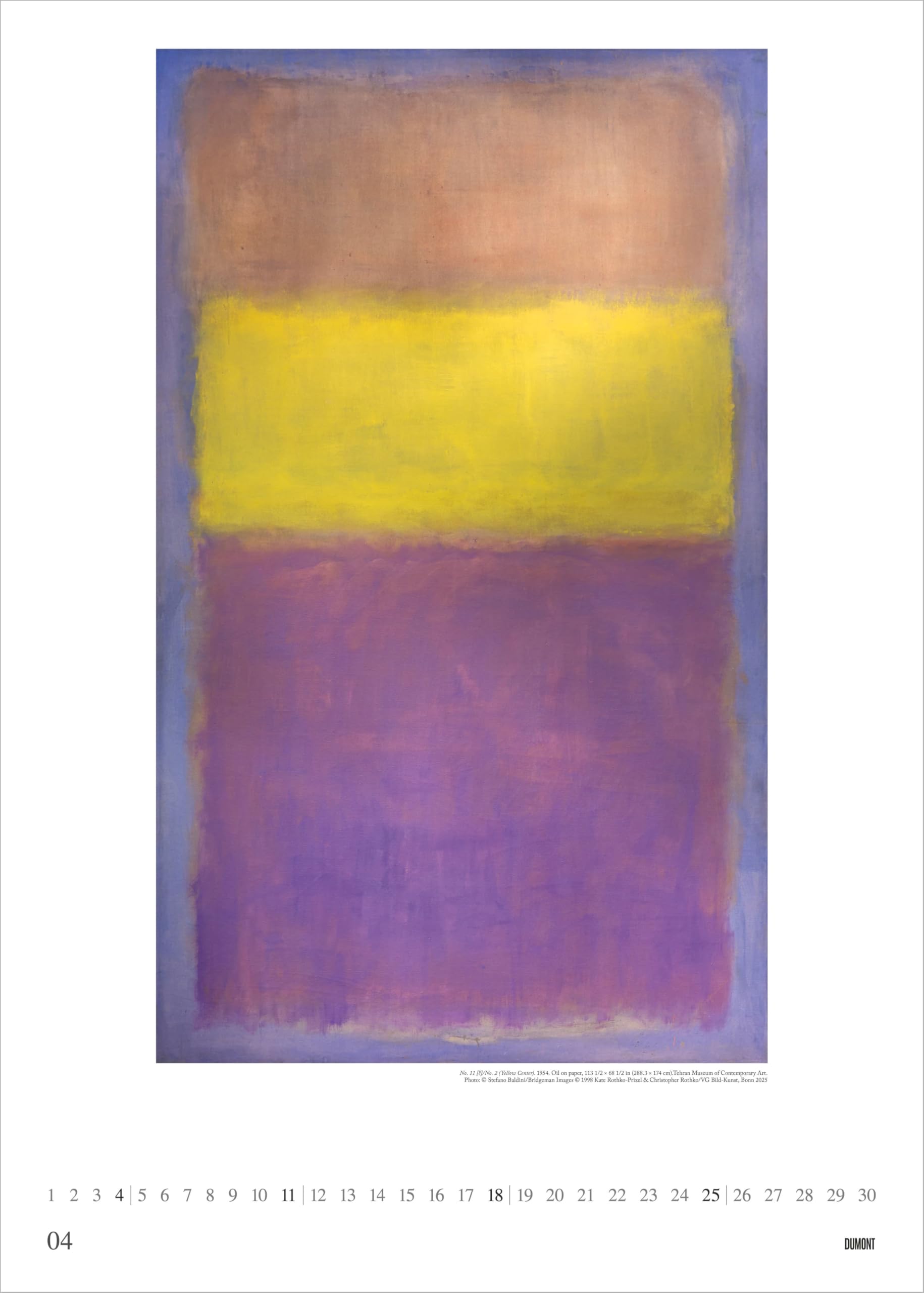 Mark Rothko 2027: Kunstkalender 50x70 cm mit Meisterwerken des Abstrakten Expressionismus und sprachneutralem Kalendarium