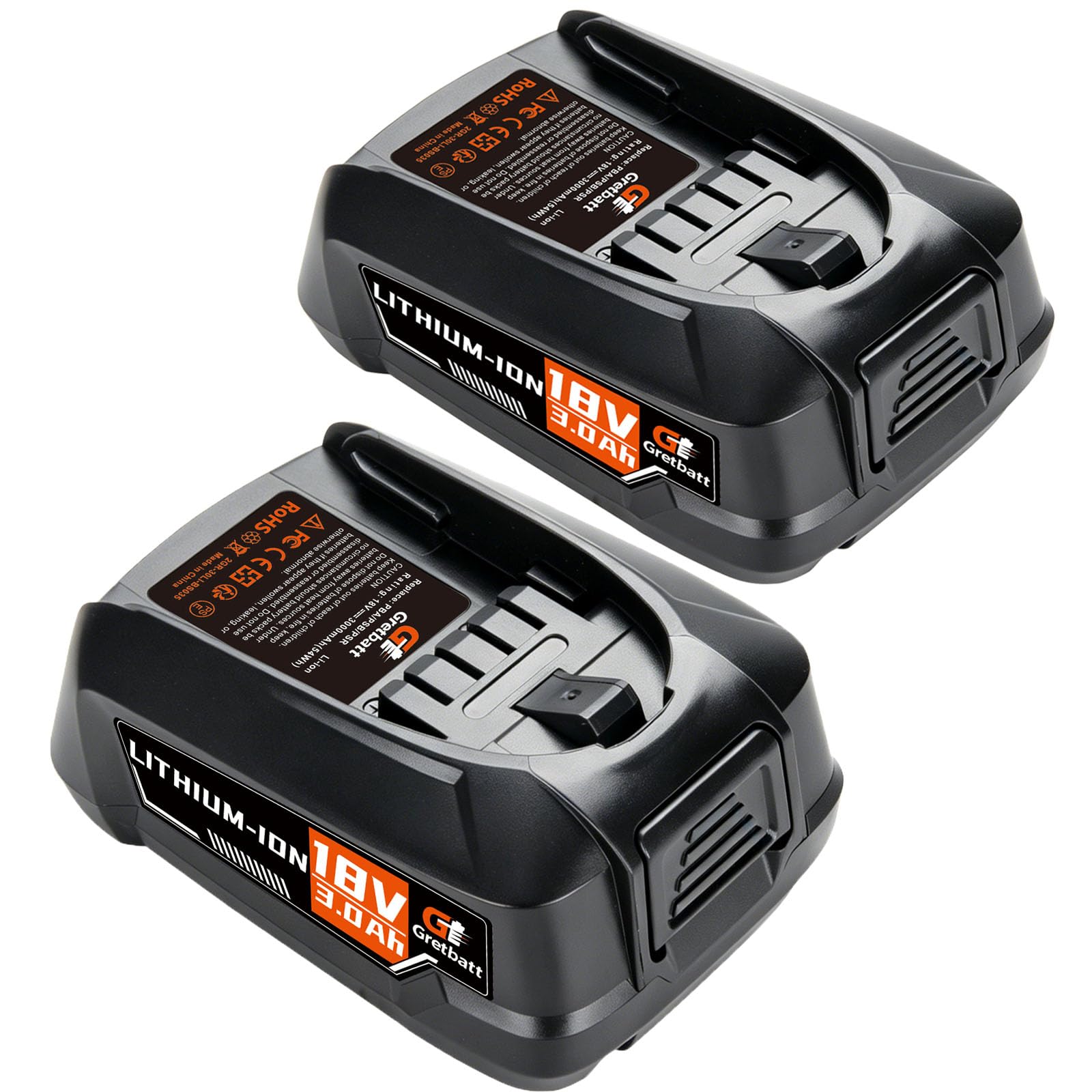 2X Baterías de Repuesto de 3000 mAh para Bosch Casa y Jardín, Herramientas de batería de 18 V para batería Gloria 18 V Bosch, Compatible con PBA, PSB, PSR (Cargador Incompatible: AL18V-44)