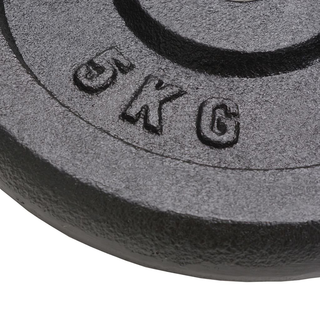 Juego de 4 Discos de Pesas de 5 kg, Hierro Fundido con Recubrimiento en Polvo, Diámetro 21 cm, Agujero 30 mm, para Barra de Pesas y Mancuernas, Ideal para Gimnasio en Casa
